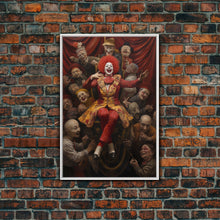 Load image into Gallery viewer, The Macabre Circus, Halloween Canvas Print / Framed Canvas, Victorian Gothic Oil Painting Print, Circus Decor, Macabre Horror Prints

