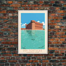 Carregar imagem no visualizador da galeria, Dry Tortugas National Park Travel Poster Print, Canvas Print Wall Art, Florida Travel Art, Midcentury Modern Travel Decor, MCM Wall Art
