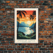 Carregar imagem no visualizador da galeria, American Samoa National Park, Framed Wall Art Canvas Print, Travel Poster, Travel Art, Roadtrip Decor, Cool Wall Art, Retro State Park Art
