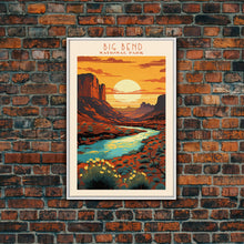 Carregar imagem no visualizador da galeria, Big Bend National Park, Framed Wall Art Canvas Print, Travel Poster, Texas Travel Art, Roadtrip Decor, Cool Art, Retro State Park Art

