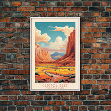 Carregar imagem no visualizador da galeria, Capital Reef National Park Travel Poster Print, Canvas Print Wall Art, Utah Travel Art, Midcentury Modern Travel Decor

