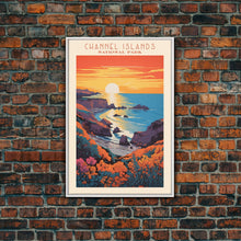 Cargar imagen en el visor de la galería, Channel Islands National Park California Travel Art, National Park Print, Minimalist Travel Art, Midcentury Modern Style Landscape Painting

