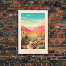 Load image into Gallery viewer, Death Valley National Park Travel Poster Print, Canvas Print Wall Art, California Travel Art, Midcentury Modern Travel Decor, MCM Wall Art
