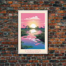 Carregar imagem no visualizador da galeria, Everglades National Park Florida Travel Art, National Park Print, Minimalist Travel Art, Midcentury Modern Style Landscape Painting
