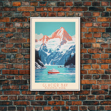 Carregar imagem no visualizador da galeria, Glacier Bay National Park Alaska Travel Art, National Park Print, Minimalist Travel Art, Midcentury Modern Style Landscape Painting
