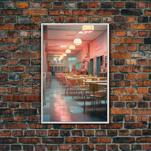 Load image into Gallery viewer, Diner, Coffee Shop Wall Art, Retro Wall Art, Canvas Print, Wall Hanging, Portrait Art, Kitchen Wall Decor, Kitchen Art, Moving Gift
