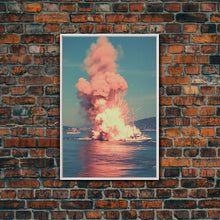 Cargar imagen en el visor de la galería, Exploding Boat, Nautical Wall Art, Ocean Wall Art, Canvas Print, Wall Hanging, Portrait Art, Unique Gift, Home Decor Prints, Office Decor
