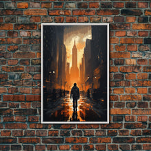 Load image into Gallery viewer, Dystopian Art, City, Urban Art, Cityscape Art, Canvas Print, Wall Hanging, Portrait Art, Gift For Coworker, Video Game Art, Tiny House Decor

