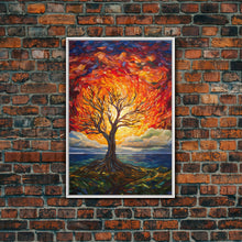 Carregar imagem no visualizador da galeria, Burning Tree Art, Abstract Art, Tree Wall Art, Canvas Print, Wall Hanging, Portrait Art, Thank You Gift, Bedroom Prints, Indie Room Decor
