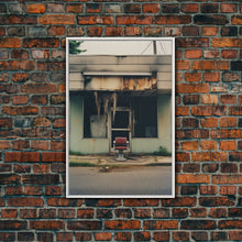 Carregar imagem no visualizador da galeria, Abandoned Building, Barber Shop Art, Canvas Print, Wall Hanging, Portrait Art, Creepy Wall Decor, Spooky Art Print, Wall Art Prints
