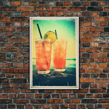 Cargar imagen en el visor de la galería, Cocktail Wall Print, Bar Cart Print, Canvas Print, Wall Hanging, Portrait Art, Cocktail Print, Kitchen Wall Art, Bar Wall Decor, Couple Gift
