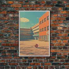 Carregar imagem no visualizador da galeria, An Abandoned 1970s High School, Photography Print, Framed Canvas Print, Back To School, Liminal Art
