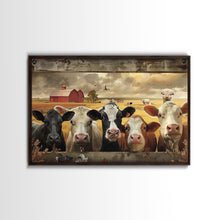 Load image into Gallery viewer, Cows and Sheep on the Farm | Framed Wall Art | Kitchen Decor | Minimalist Living Room Art | Country Art | Farmhouse Above Sofa Wall Art

