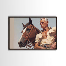 Load image into Gallery viewer, The Old West American Frontier Cowboy Framed Canvas Print, Western Decor, 50s Style Western Art, Farmhouse Decor, Southwestern Art
