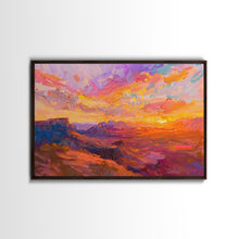 Carregar imagem no visualizador da galeria, Arizona Desert Sunset Art Print - Framed Canvas Metal or Oil Painting - Southwestern Decor
