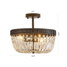 Cargar imagen en el visor de la galería, 3-Light Crystal Drum Chandelier Lighting
