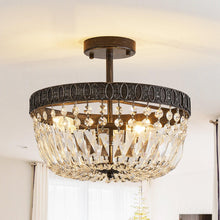 Cargar imagen en el visor de la galería, 3-Light Crystal Drum Chandelier Lighting
