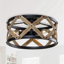 Cargar imagen en el visor de la galería, 3-Light Industrial Drum Flush Mount Ceiling Light
