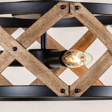 Cargar imagen en el visor de la galería, 3-Light Industrial Drum Flush Mount Ceiling Light
