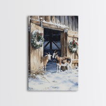 Cargar imagen en el visor de la galería, Cute Goats In The Winter, Rustic Farmhouse Wall Art, Holiday Gift, Gallery Wall Decor, Winter Vibes, Christmas 2024 Wall Art
