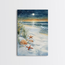 Carregar imagem no visualizador da galeria, Canvas Print Of Christmas On The Beach, Trendy Christmas Art, Winter Art, Winter Art Print, Wood Framed Art
