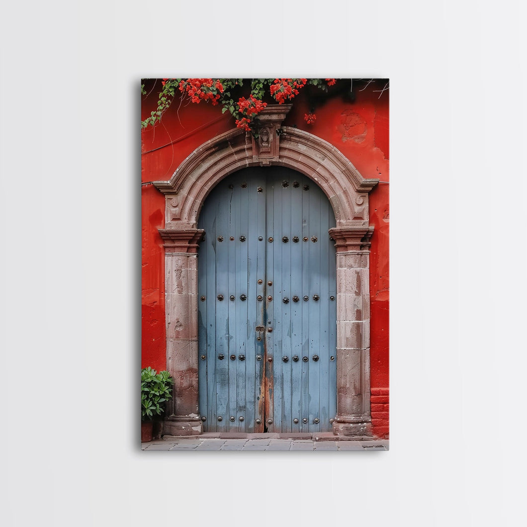 Change1 Indian Wall Art, Colorful Indian Doors, Framed Canvas Print, Painting Print, Traditional Hindu Architecture, Ready To Hang