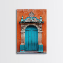 Cargar imagen en el visor de la galería, Change1 Mexican Wall Art, Colorful Mexican Door Architecture Painting Framed Canvas Print, Traditional Hacienda Architecture, Ready To Hang
