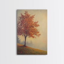 Load image into Gallery viewer, Framed Canvas Print of a Fall Landscape with Vibrant Autumn Tree and Leaves, Seasonal Wall Art, Best Gift Idea, Modern Farmhouse Decor
