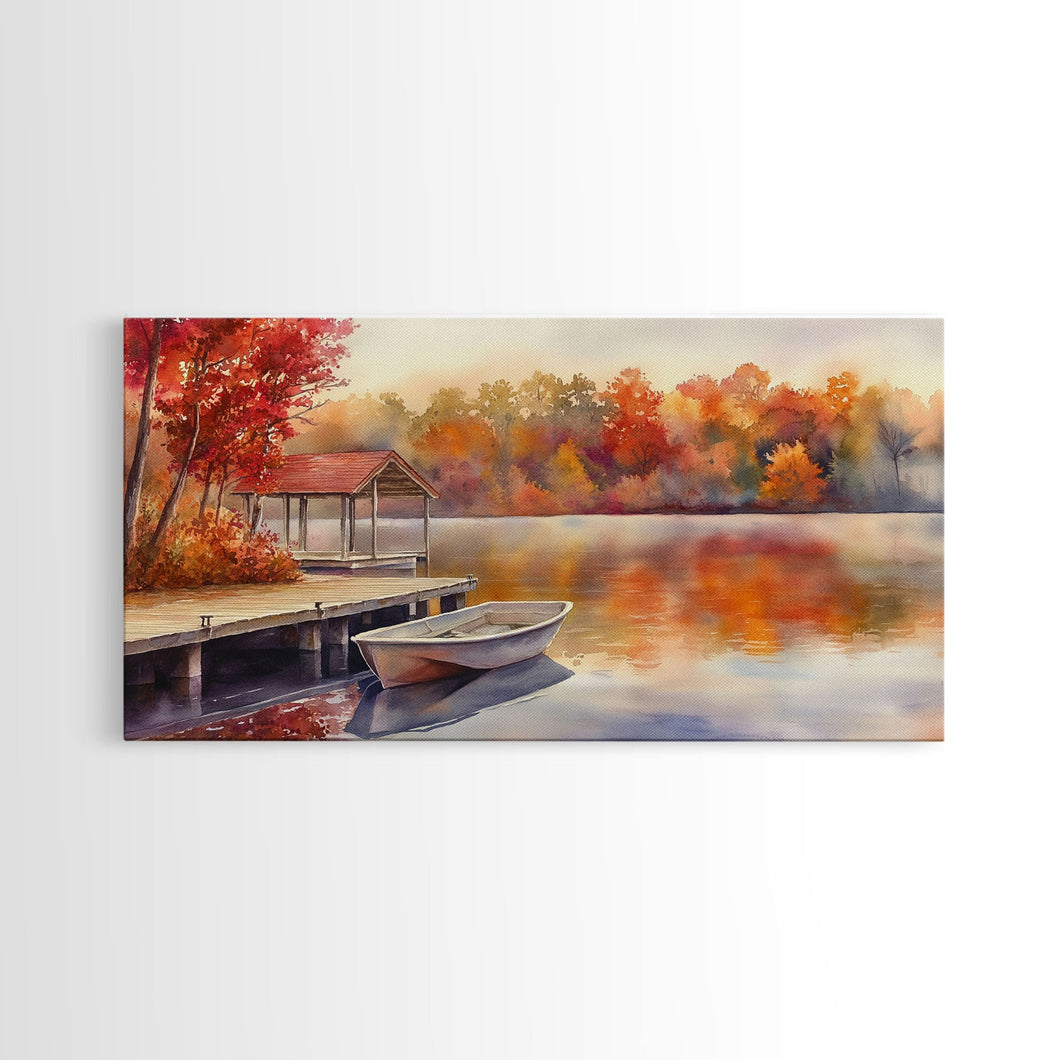 Autumn's Reflections - holiday decor, watercolor Christmas, Christmas wall art, winter wall art, holiday art gift