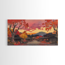 Carregar imagem no visualizador da galeria, Fall farmhouse wall art, moody landscape, canvas print, rustic Christmas decor, holiday decor, gallery wall, seasonal wall art
