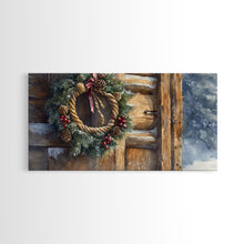 Cargar imagen en el visor de la galería, Christmas door decor, rustic Christmas decor, canvas print, Christmas decor wood, Christmas wall decor, holiday wall art
