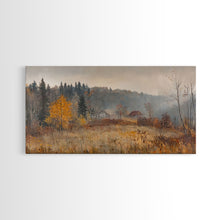 Load image into Gallery viewer, Early American Style Landscape Painting, Framed Canvas Print, Christmas Holiday Wall Art for Seasonal Winter Decor
