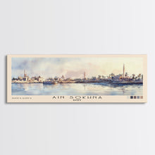 Load image into Gallery viewer, Ain Sokhna, Egypt Watercolor Print, Vacation Gift, Egypt Wall Art, Beach Painting, Beach Decor, Large Wall Art, Wood Frame Art
