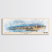 Load image into Gallery viewer, Antibes, France Watercolor Print, Vacation Gift, France Wall Art, Beach Painting, Beach Decor, Large Wall Art, Wood Frame Art

