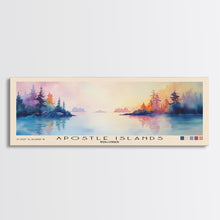 Load image into Gallery viewer, Apostle Islands, Wisconsin Watercolor Print, Vacation Gift, Wisconsin Wall Art, Beach Painting, Beach Decor, Large Wall Art, Wood Frame Art
