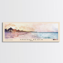 Carregar imagem no visualizador da galeria, Arashi Beach, Aruba Watercolor Beach Print, Vacation Gift, Aruba Wall Art, Framed Canvas Print, Framed Beach Painting
