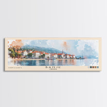 Load image into Gallery viewer, Banje, Croatia Watercolor Print, Vacation Gift, Croatia Wall Art, Beach Painting, Beach Decor, Large Wall Art, Wood Frame Art
