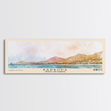 Load image into Gallery viewer, Barbuda, Antigua and Barbuda Watercolor Beach Print, Vacation Gift, Antigua and Barbuda Wall Art, Framed Canvas Print, Framed Beach Painting
