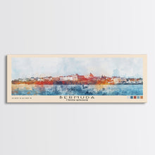 Load image into Gallery viewer, Bermuda, United Kingdom Watercolor Beach Print, Vacation Gift, United Kingdom Wall Art, Framed Canvas Print, Framed Beach Painting
