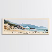 Load image into Gallery viewer, Big Wave Bay Beach, Hong Kong Watercolor Print, Vacation Gift, Hong Kong Wall Art, Beach Painting, Beach Decor, Large Wall Art, Wood Frame Art
