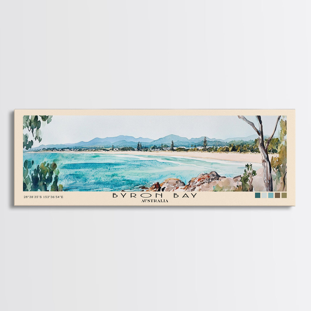 Byron Bay, Australia Watercolor Beach Print, Vacation Gift, Australia Wall Art, Beach Painting, Beach Decor, Beach Painting