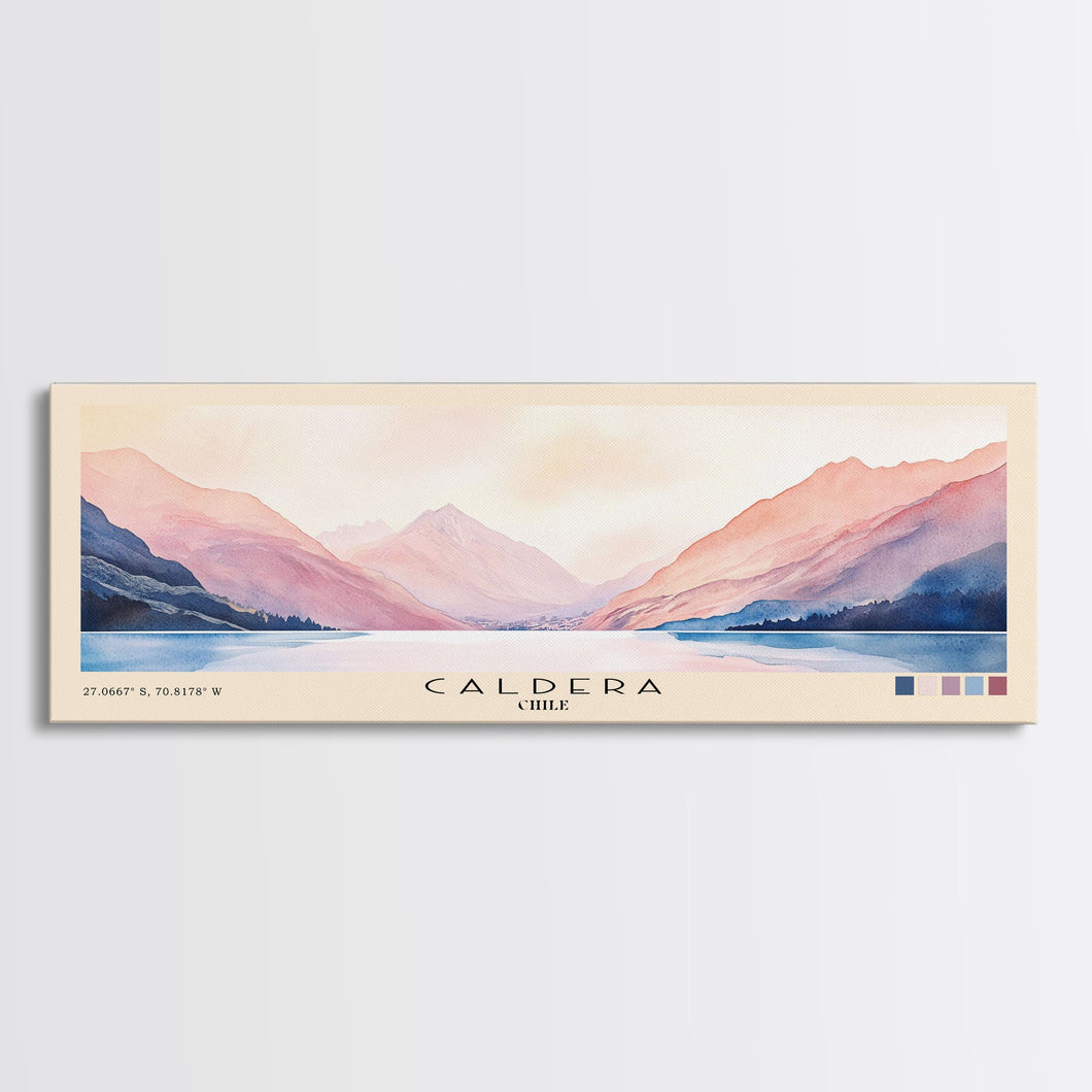 Caldera, Chile Watercolor Print, Vacation Gift, Chile Wall Art, Beach Painting, Beach Decor, Large Wall Art, Wood Frame Art