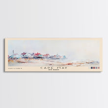Carregar imagem no visualizador da galeria, Cape May, New Jersey Watercolor Beach Print, Vacation Gift, New Jersey Wall Art, Framed Canvas Print, Framed Beach Painting

