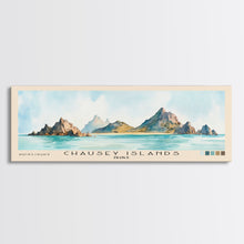 Cargar imagen en el visor de la galería, Chausey Islands, France Watercolor Beach Print, Vacation Gift, France Wall Art, Framed Canvas Print, Framed Beach Painting
