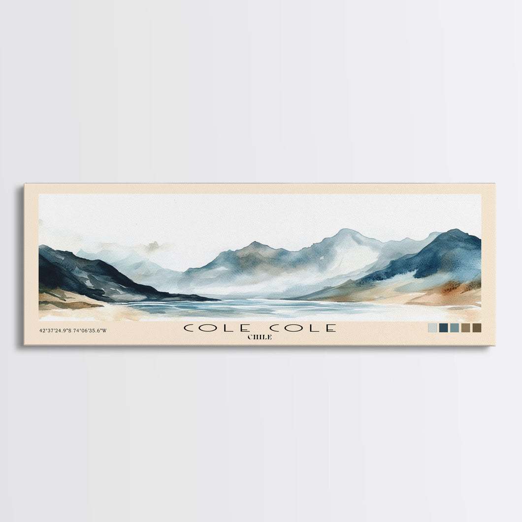 Cole Cole, Chile Watercolor Beach Print, Vacation Gift, Chile Wall Art, Beach Painting, Beach Decor, Beach Painting