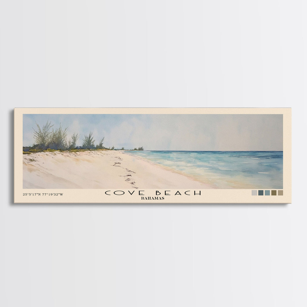 Cove Beach, Bahamas Watercolor Beach Print, Vacation Gift, Bahamas Wall Art, Beach Painting, Beach Decor, Beach Painting