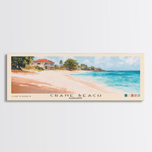Load image into Gallery viewer, Crane Beach, Barbados Watercolor Beach Print, Vacation Gift, Barbados Wall Art, Framed Canvas Print, Framed Beach Painting
