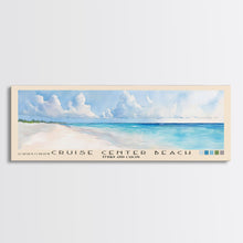 Load image into Gallery viewer, Cruise Center Beach, Turks and Caicos Watercolor Print, Vacation Gift, Turks and Caicos Wall Art, Beach Painting, Beach Decor, Large Wall Art, Wood Frame Art
