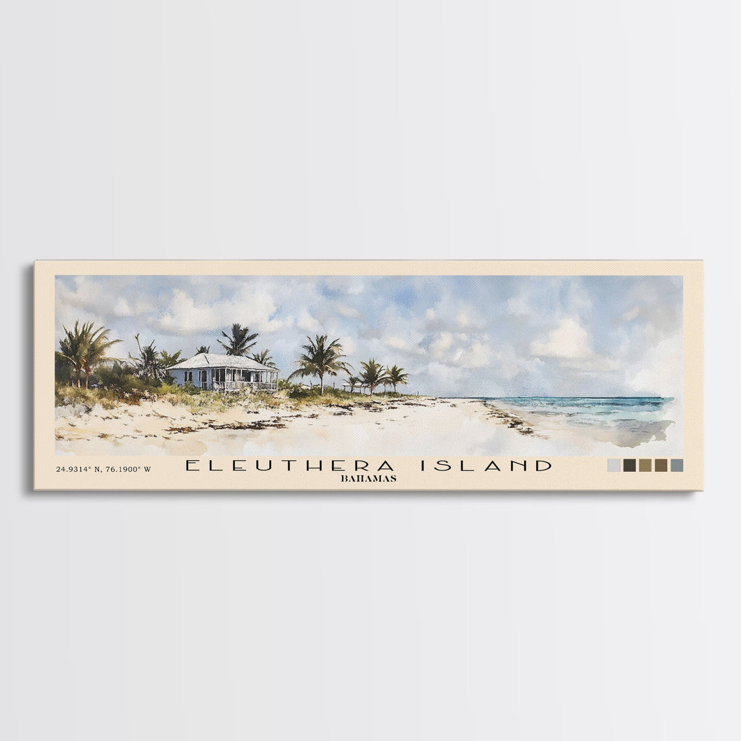 Eleuthera Island, Bahamas Watercolor Print, Vacation Gift, Bahamas Wall Art, Beach Painting, Beach Decor, Large Wall Art, Wood Frame Art
