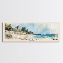 Load image into Gallery viewer, Gibbs Beach, Barbados Watercolor Print, Vacation Gift, Barbados Wall Art, Beach Painting, Beach Decor, Large Wall Art, Wood Frame Art
